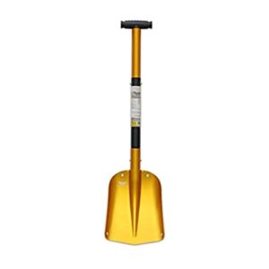 AOR Extendable Aluminum Shovel - Lightweight & Portable Digging Tool for Camping, Gardening & Construction Jobs - Powder-Coated Body, Withstands Rust & Deformities - Black & Gold 64 to 82 cm