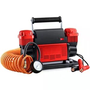 Ultra Extreme 4X4 Tire Super Air Flow Portable Car Air Compressor 300 Litter /Mints 150 Psi With Carry Bag Color Red