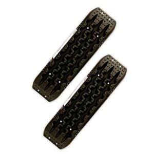 AOR Universal HD Recovery Sand Plate Set - Durable Board with Textured Patterns for Improved Traction - Rescue Tool for Small and Heavy Vehicles Stuck in Sand Dunes and Off-Road Terrain - Black