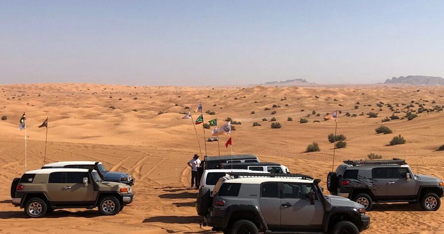 Red dawn was an apt name for this sunrise drive which was set against the backdrop of the red iron rich sands of Nazwa.